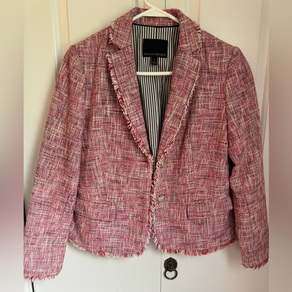 Banana republic tweed 3/4 length blazer